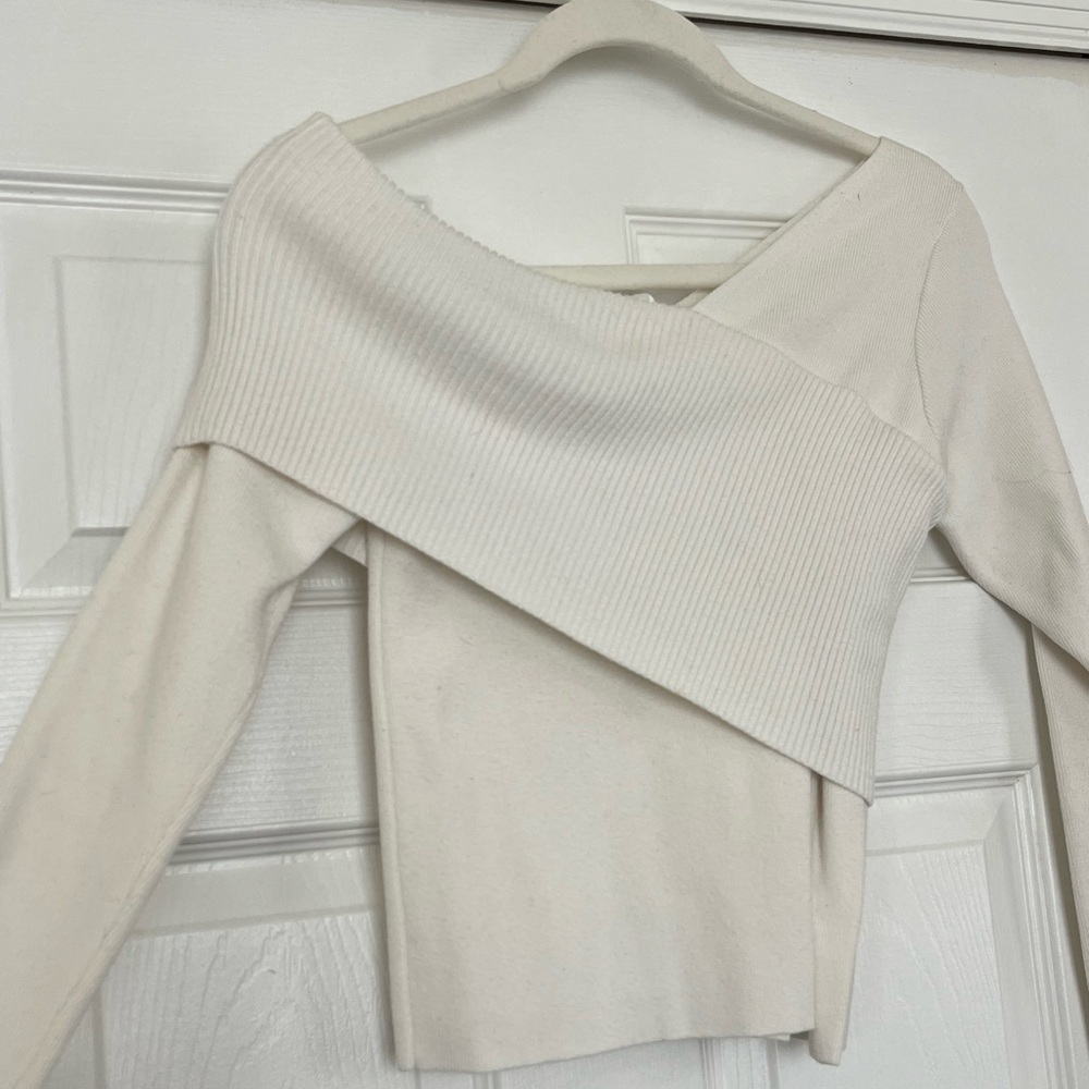 Chic Cream Off-Shoulder Sweater